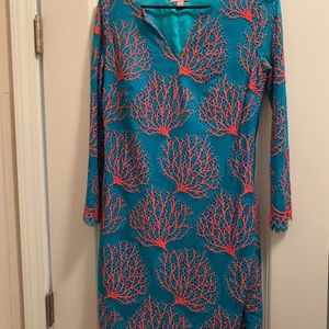 Lilly Pulitzer blue coral reef embroidered dress